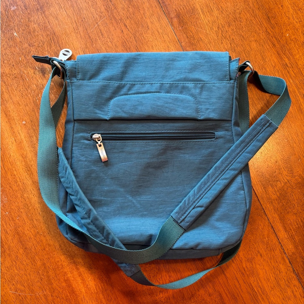 Baggallini Blue Crossbody Bag with Soft Fabric and Flap Closure - Picture 4 of 7